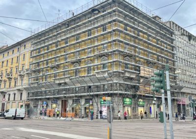 Lavori facciata condominio angolare